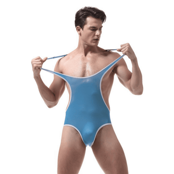 Men's Fitness Wrestling Thin Leotard / Solid Color Sleeveless Skinny Bodysuits / Male Sexy Underwear - EVE's SECRETS